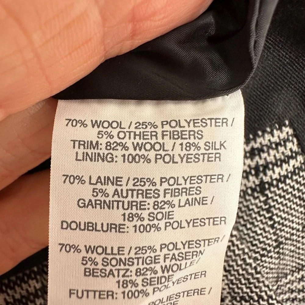J. Crew Womens Plaid‎ Pencil Skirt Wool Silk Blend Career Black Gray Size 6